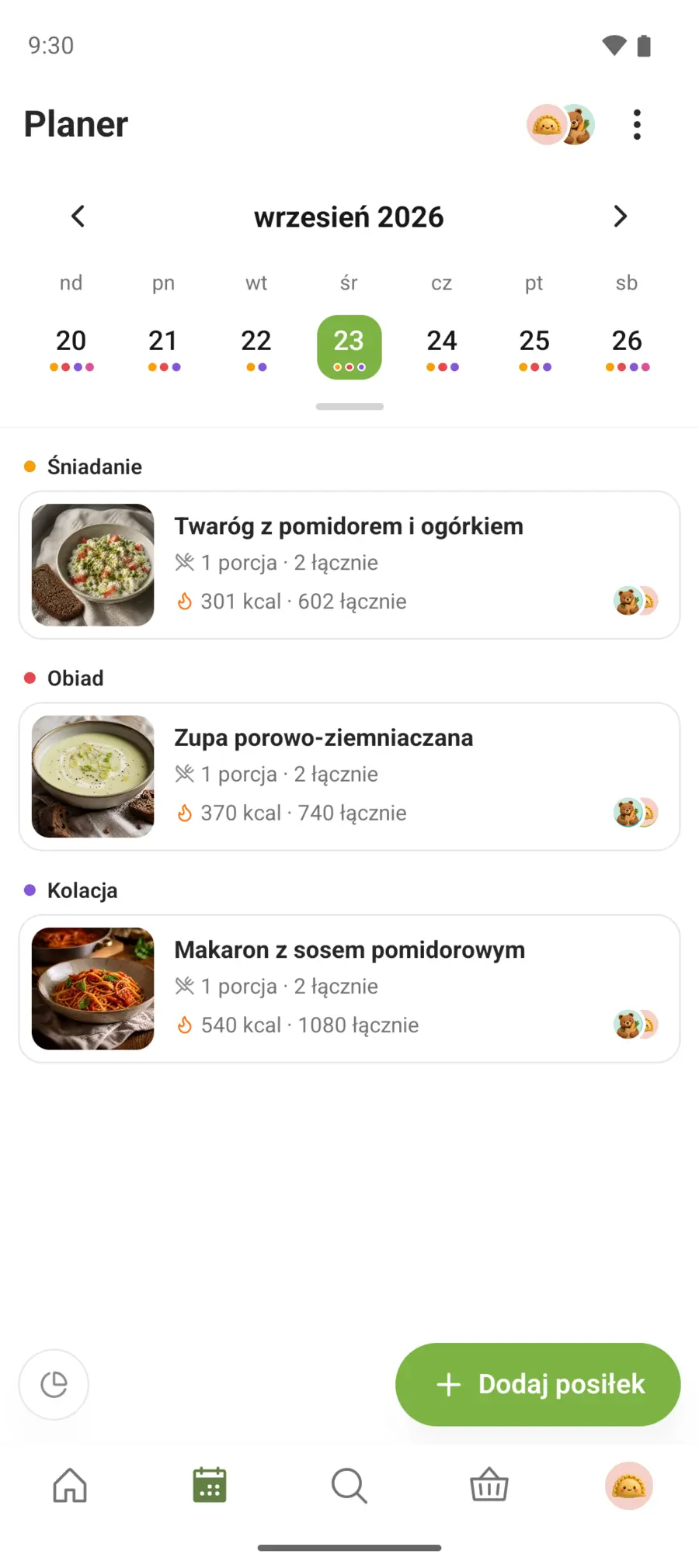 Tygodniowy planer posiłków w Smakly
