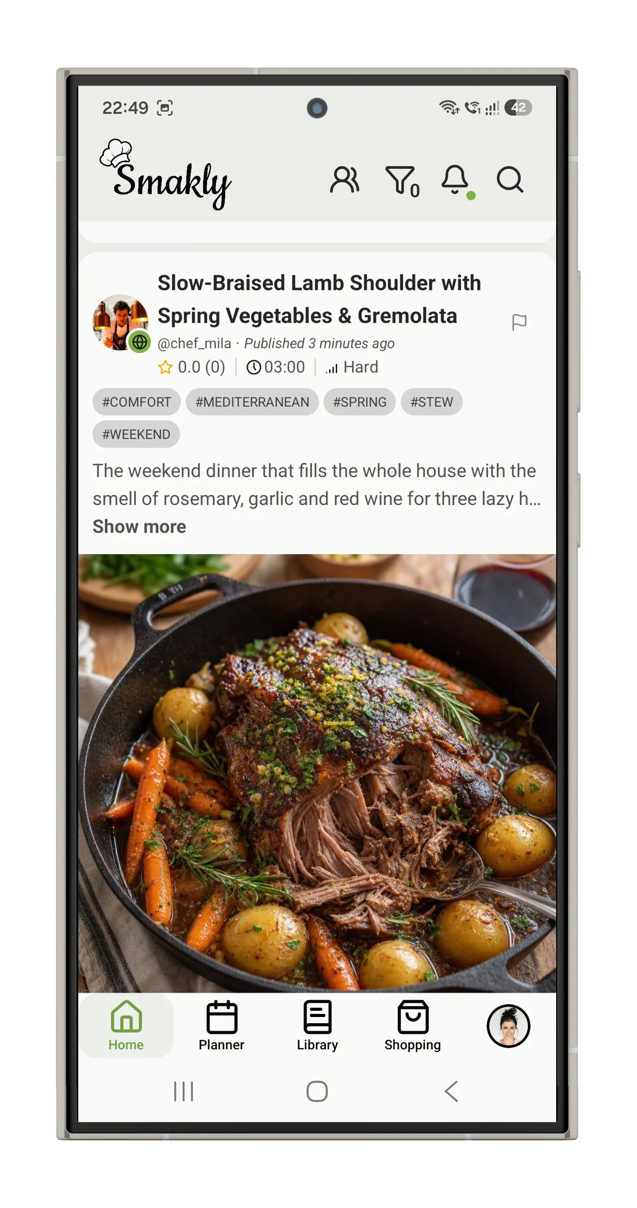 Recipe feed