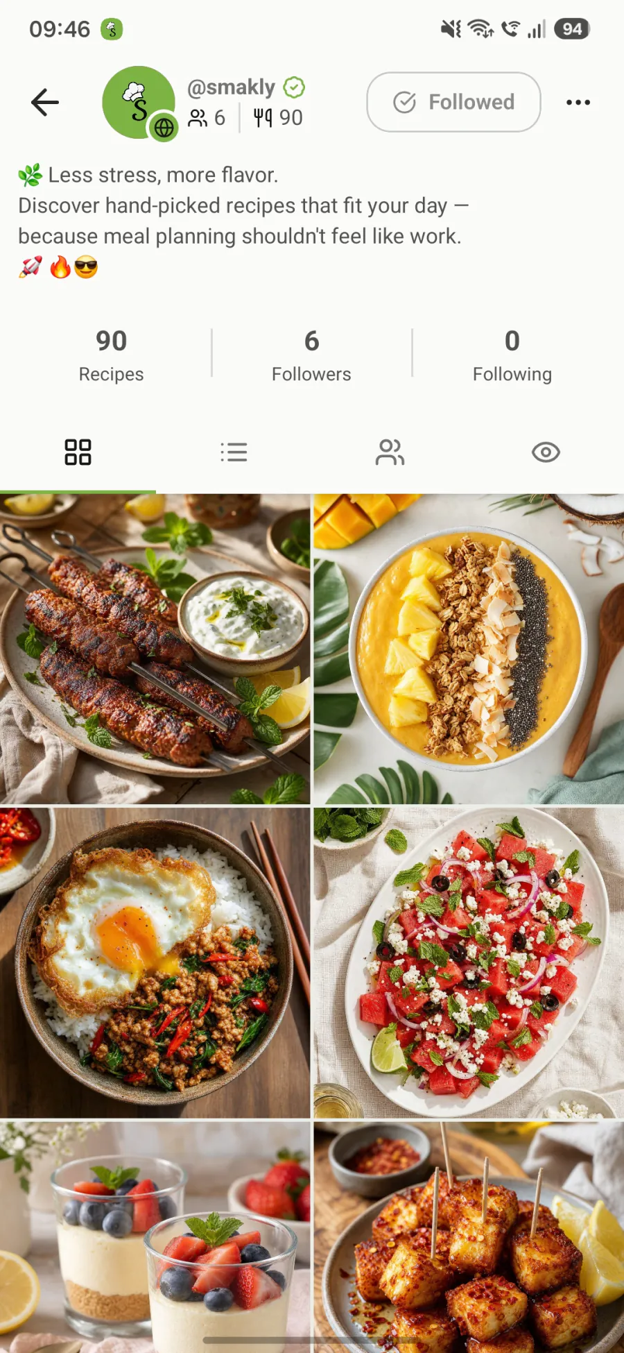 The Smakly recipe feed on a phone