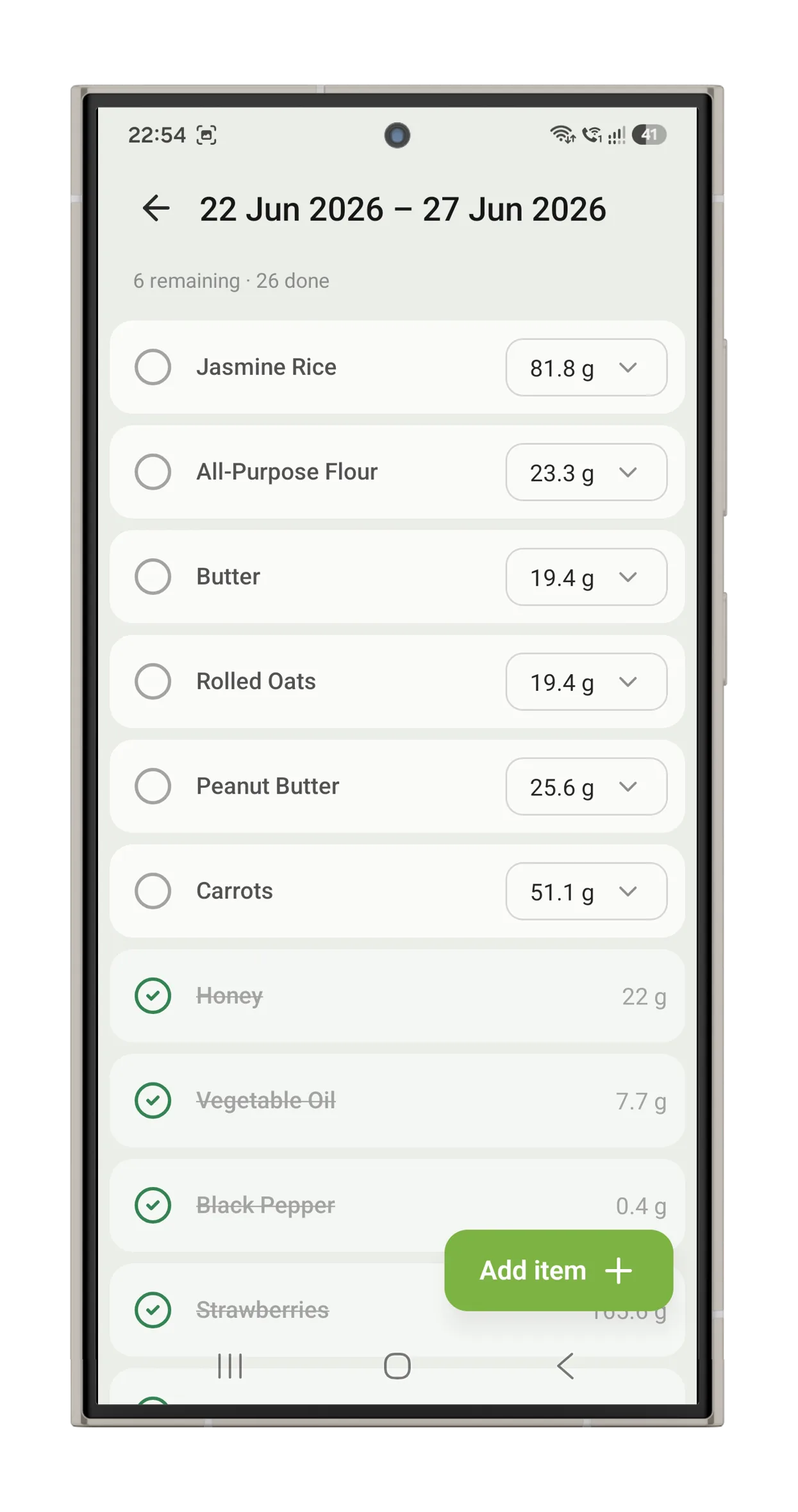 Shopping list